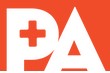 Positively Aware logo - PA (P has + inside) enclosed by orange box)